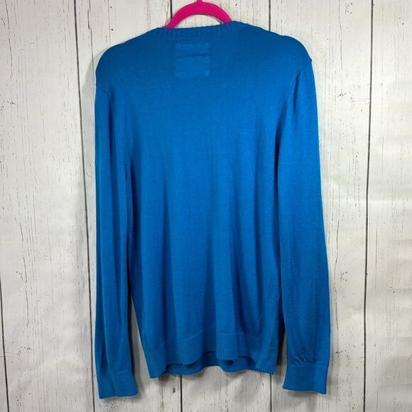 Hollister Mens Aqua Blue V Neck Sweater Coastal Preppy Classic Casual Everyday - Picture 13 of 13